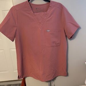 Figs Women’s Pink Scrub Shirt + Bottoms